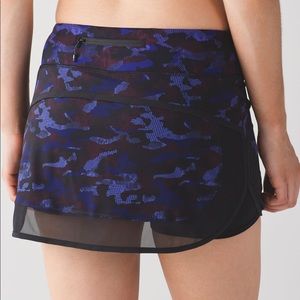 Lululemon Hotty Hot II Blue Camo Skirt